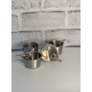 Mid Century Fine Pewter Lobster Jiggers VTG Silver Plated Lot Of 4 Collectible